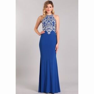 ROYAL Blue Gown Prom Wedding 1779